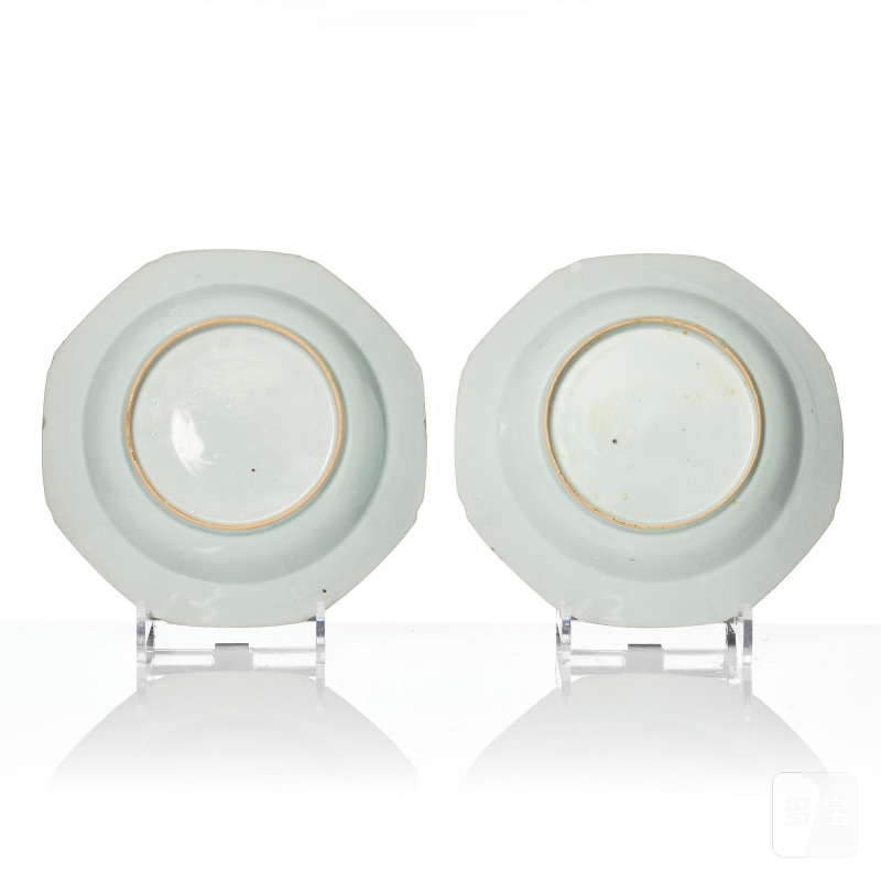 A set of 12 famille rose 'double peacock' soup dishes, - 图5